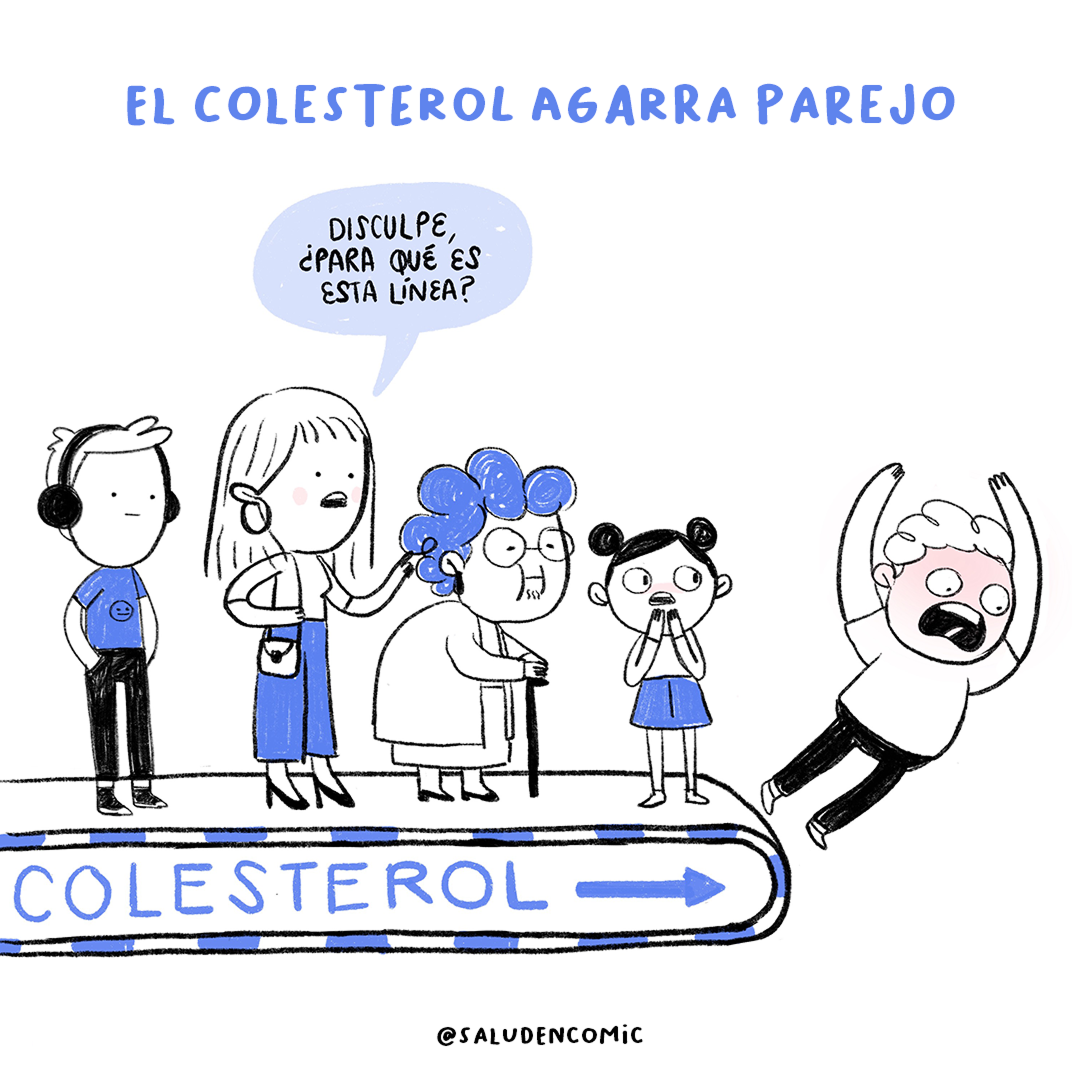 El colesterol agarra parejo